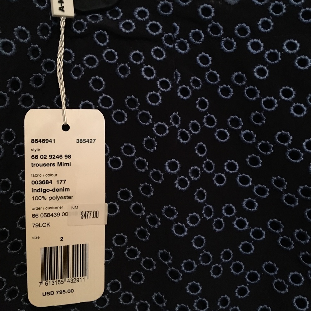 A-K-R-I-S punto embroidered eyehole pants - Picture 4 of 7